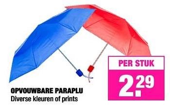 Aanbiedingen Opvouwbare paraplu - Huismerk - Big Bazar - Geldig van 22/05/2017 tot 04/06/2017 bij Big Bazar
