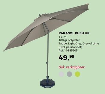 Aanbiedingen Parasol push up - Huismerk - Supra Bazar - Geldig van 30/05/2017 tot 27/06/2017 bij Supra Bazar