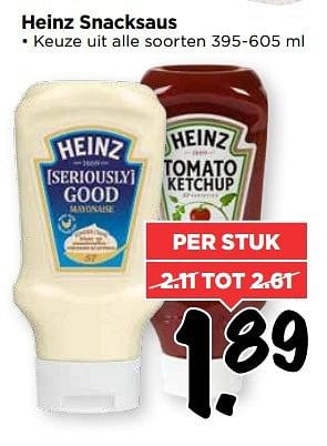 Aanbiedingen Heinz snacksaus - Heinz - Geldig van 28/05/2017 tot 03/06/2017 bij Vomar