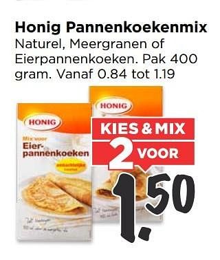 Aanbiedingen Honig pannenkoekenmix - Honig - Geldig van 28/05/2017 tot 03/06/2017 bij Vomar