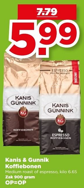 Aanbiedingen Kanis + gunnink koffebonen - Kanis Gunnink - Geldig van 28/05/2017 tot 03/06/2017 bij Plus