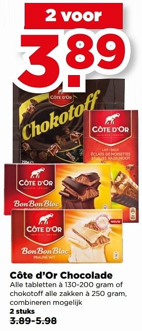 Aanbiedingen Côte d`or chocolade - Cote D'Or - Geldig van 28/05/2017 tot 03/06/2017 bij Plus
