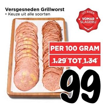 Aanbiedingen Versgesneden grillworst - Huismerk Vomar - Geldig van 28/05/2017 tot 03/06/2017 bij Vomar