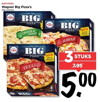 Aanbiedingen Wagner big pizza`s - Original Wagner - Geldig van 28/05/2017 tot 03/06/2017 bij Vomar