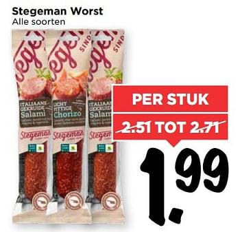 Aanbiedingen Stegeman worst - Stegeman - Geldig van 28/05/2017 tot 03/06/2017 bij Vomar