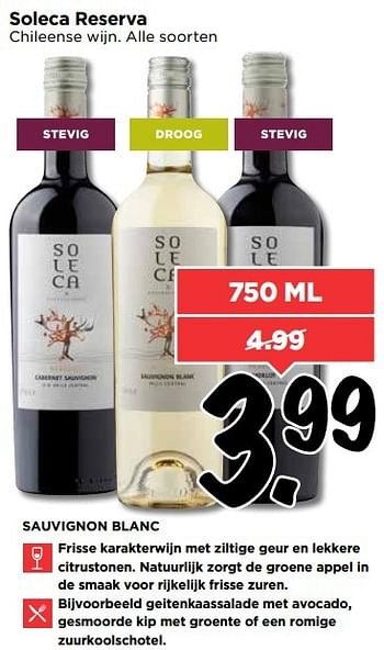 Aanbiedingen Soleca reserva - Rode wijnen - Geldig van 28/05/2017 tot 03/06/2017 bij Vomar