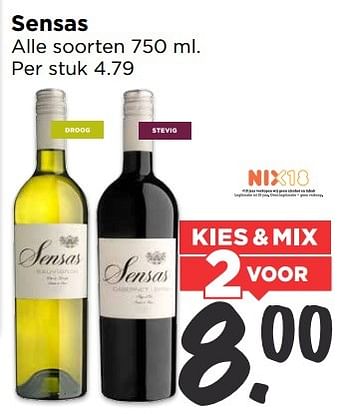 Aanbiedingen Sensas - Rode wijnen - Geldig van 28/05/2017 tot 03/06/2017 bij Vomar