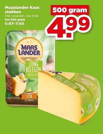 Aanbiedingen Maaslander kaas stukken - Maaslander - Geldig van 28/05/2017 tot 03/06/2017 bij Plus