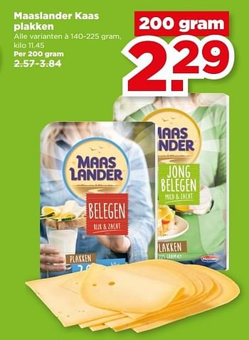 Aanbiedingen Maaslander kaas plakken - Maaslander - Geldig van 28/05/2017 tot 03/06/2017 bij Plus
