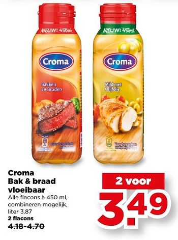 Aanbiedingen Croma bak + braad vloeibaar - Croma - Geldig van 28/05/2017 tot 03/06/2017 bij Plus