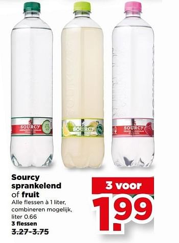 Aanbiedingen Sourcy sprankelend of fruit - Sourcy - Geldig van 28/05/2017 tot 03/06/2017 bij Plus