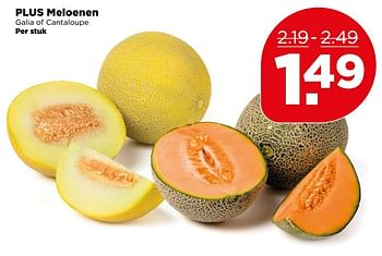 Aanbiedingen Plus meloenen galia of cantaloupe - Huismerk - Plus - Geldig van 28/05/2017 tot 03/06/2017 bij Plus