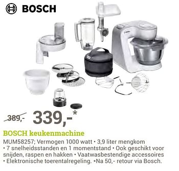 Aanbiedingen Bosch keukenmachine mum58257 - Bosch - Geldig van 22/05/2017 tot 04/06/2017 bij BCC
