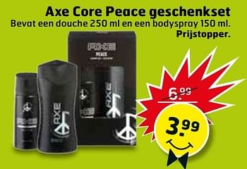 Aanbiedingen Axe core peace geschenkset - Axe - Geldig van 23/05/2017 tot 04/06/2017 bij Trekpleister