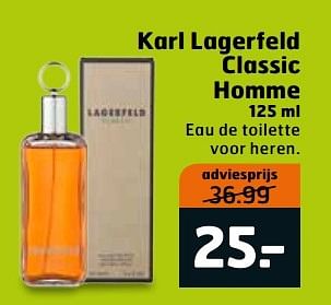 Aanbiedingen Karl lagerfeld classic homme - Karl Lagerfeld - Geldig van 23/05/2017 tot 04/06/2017 bij Trekpleister