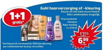 Aanbiedingen Shampoo rijke voeding - Guhl - Geldig van 23/05/2017 tot 04/06/2017 bij Trekpleister