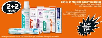 Aanbiedingen Meridol tandpasta parodont expert 75 ml en elmex tandpasta anti-cariës - Elmex - Geldig van 23/05/2017 tot 04/06/2017 bij Trekpleister