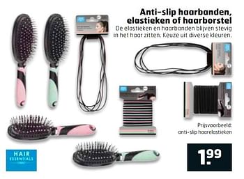 Aanbiedingen Anti-slip haarbanden, elastieken of haarborstel - Huismerk - Trekpleister - Geldig van 23/05/2017 tot 04/06/2017 bij Trekpleister