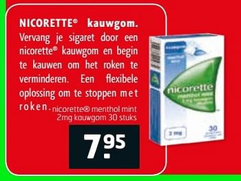 Aanbiedingen Stoppen met roken nicorette kauwgom - Nicorette - Geldig van 23/05/2017 tot 04/06/2017 bij Trekpleister