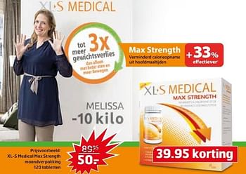 Aanbiedingen Xl-s medical max strength maandverpakking - XL-S Medical - Geldig van 23/05/2017 tot 04/06/2017 bij Trekpleister