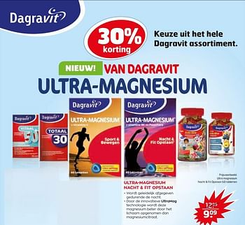 Aanbiedingen Ultra magnesium nacht + fit opstaan - Dagravit - Geldig van 23/05/2017 tot 04/06/2017 bij Trekpleister