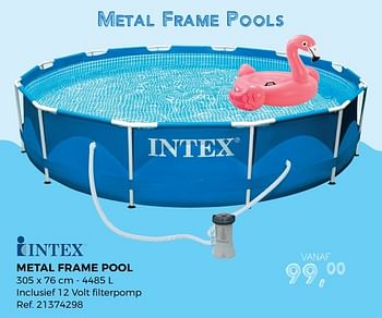 Aanbiedingen Metal frame pool met 12v filterpomp - Intex - Geldig van 30/05/2017 tot 27/06/2017 bij Supra Bazar