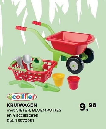 Aanbiedingen Kruiwagen met gieter, bloempotjes en 4 accessoires - Ecoiffier - Geldig van 30/05/2017 tot 27/06/2017 bij Supra Bazar
