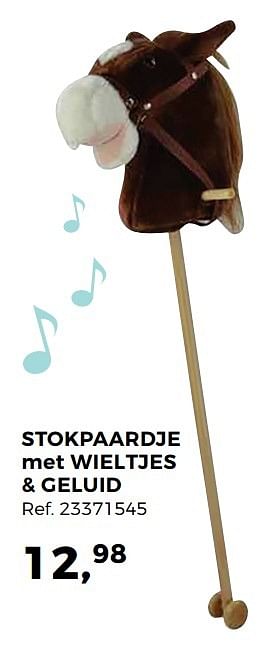 Aanbiedingen Stokpaardje met wieltjes + geluid - Huismerk - Supra Bazar - Geldig van 30/05/2017 tot 27/06/2017 bij Supra Bazar