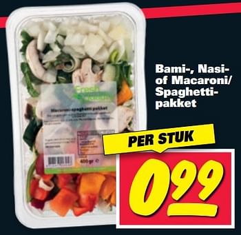 Aanbiedingen Bami-, nasiof macaroni- spaghettipakket - Huismerk - Nettorama - Geldig van 23/05/2017 tot 28/05/2017 bij Nettorama