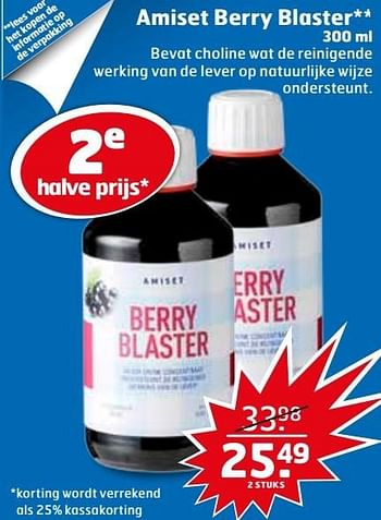 Aanbiedingen Amiset berry blaster - Amiset - Geldig van 23/05/2017 tot 04/06/2017 bij Trekpleister