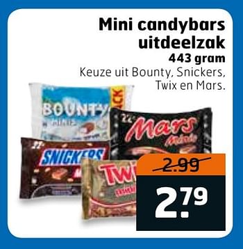 Aanbiedingen Mini candybars uitdeelzak - Huismerk - Trekpleister - Geldig van 23/05/2017 tot 04/06/2017 bij Trekpleister