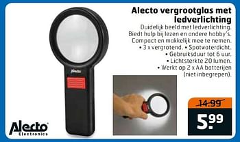 Aanbiedingen Alecto vergrootglas met ledverlichting - Alecto - Geldig van 23/05/2017 tot 04/06/2017 bij Trekpleister