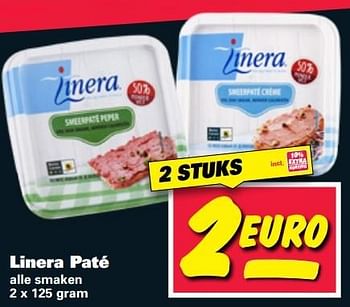 Aanbiedingen Linera paté alle smaken - Linera - Geldig van 23/05/2017 tot 28/05/2017 bij Nettorama