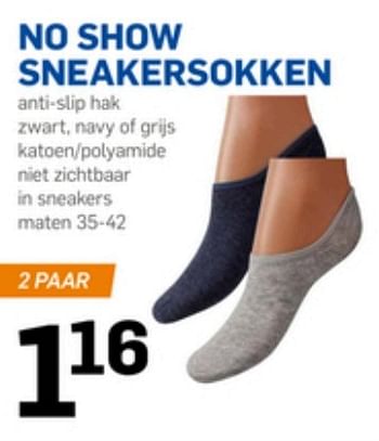 Aanbiedingen No show sneakersokken - Huismerk - Action - Geldig van 24/05/2017 tot 30/05/2017 bij Action