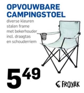 Aanbiedingen Opvouwbare campingstoel - Froyak - Geldig van 24/05/2017 tot 30/05/2017 bij Action
