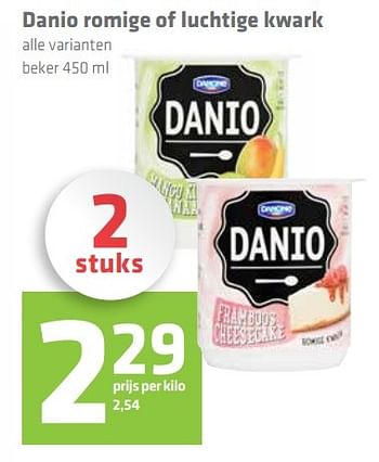 Aanbiedingen Danio romige of luchtige kwark - Danio - Geldig van 24/05/2017 tot 31/05/2017 bij Attent
