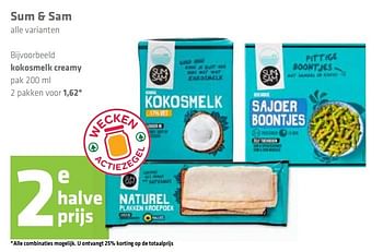 Aanbiedingen Kokosmelk creamy - Sum&amp;Sam - Geldig van 24/05/2017 tot 31/05/2017 bij Attent
