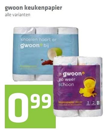 Aanbiedingen Gwoon keukenpapier - Gâ€™woon - Geldig van 24/05/2017 tot 31/05/2017 bij Attent