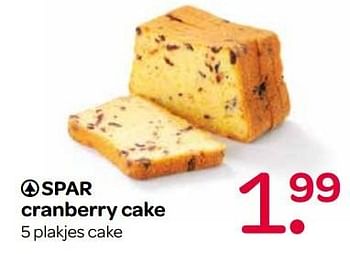 Aanbiedingen Cranberry cake - Spar - Geldig van 24/05/2017 tot 31/05/2017 bij Spar