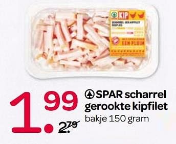 Aanbiedingen Scharrel gerookte kipfilet - Spar - Geldig van 24/05/2017 tot 31/05/2017 bij Spar