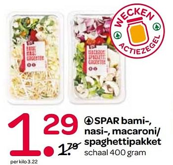 Aanbiedingen Bami, nasi, macaroni spaghettipakket - Spar - Geldig van 24/05/2017 tot 31/05/2017 bij Spar