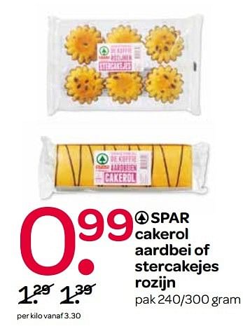 Aanbiedingen Cakerol aardbei of stercakejes rozijn - Spar - Geldig van 24/05/2017 tot 31/05/2017 bij Spar