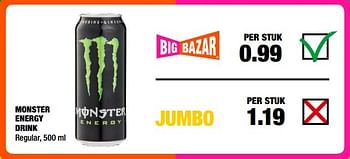 Aanbiedingen Monster energy drink - Monster - Geldig van 22/05/2017 tot 04/06/2017 bij Big Bazar