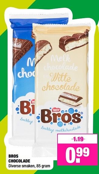 Aanbiedingen Bros chocolade - Nestlé - Geldig van 22/05/2017 tot 04/06/2017 bij Big Bazar