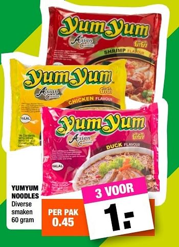 Aanbiedingen Yumyum noodles - Yum Yum - Geldig van 22/05/2017 tot 04/06/2017 bij Big Bazar