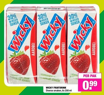 Aanbiedingen Wicky fruitdrink - Wicky - Geldig van 22/05/2017 tot 04/06/2017 bij Big Bazar