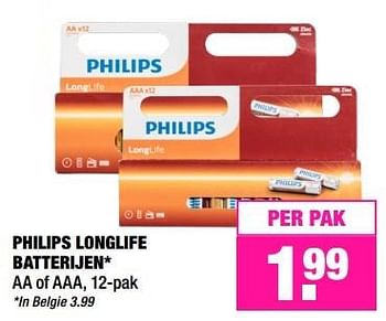 Aanbiedingen Philips longlife batterijen - Philips - Geldig van 22/05/2017 tot 04/06/2017 bij Big Bazar