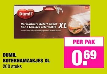 Aanbiedingen Dumil boterhamzakjes xl - Dumil - Geldig van 22/05/2017 tot 04/06/2017 bij Big Bazar