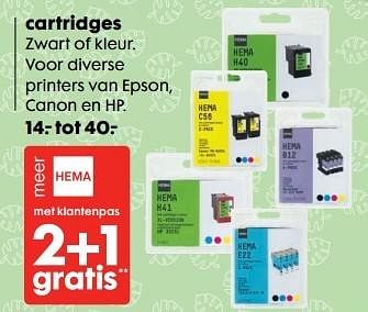 Aanbiedingen Cartridges - Huismerk - Hema - Geldig van 22/05/2017 tot 04/06/2017 bij Hema