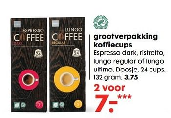 Aanbiedingen Grootverpakking koffiecups - Huismerk - Hema - Geldig van 22/05/2017 tot 04/06/2017 bij Hema